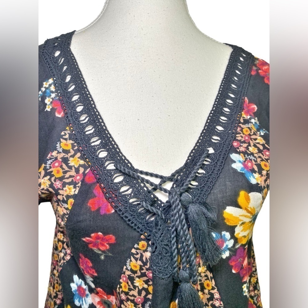 Hollister Y2K Baby Doll Patchwork Bohemian Floral Top - Picture 3 of 14